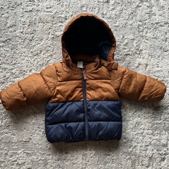 H&M Other - H&M Toddler Puffer Jacket Size Us 9 Months Color Navy Blue/ Brown